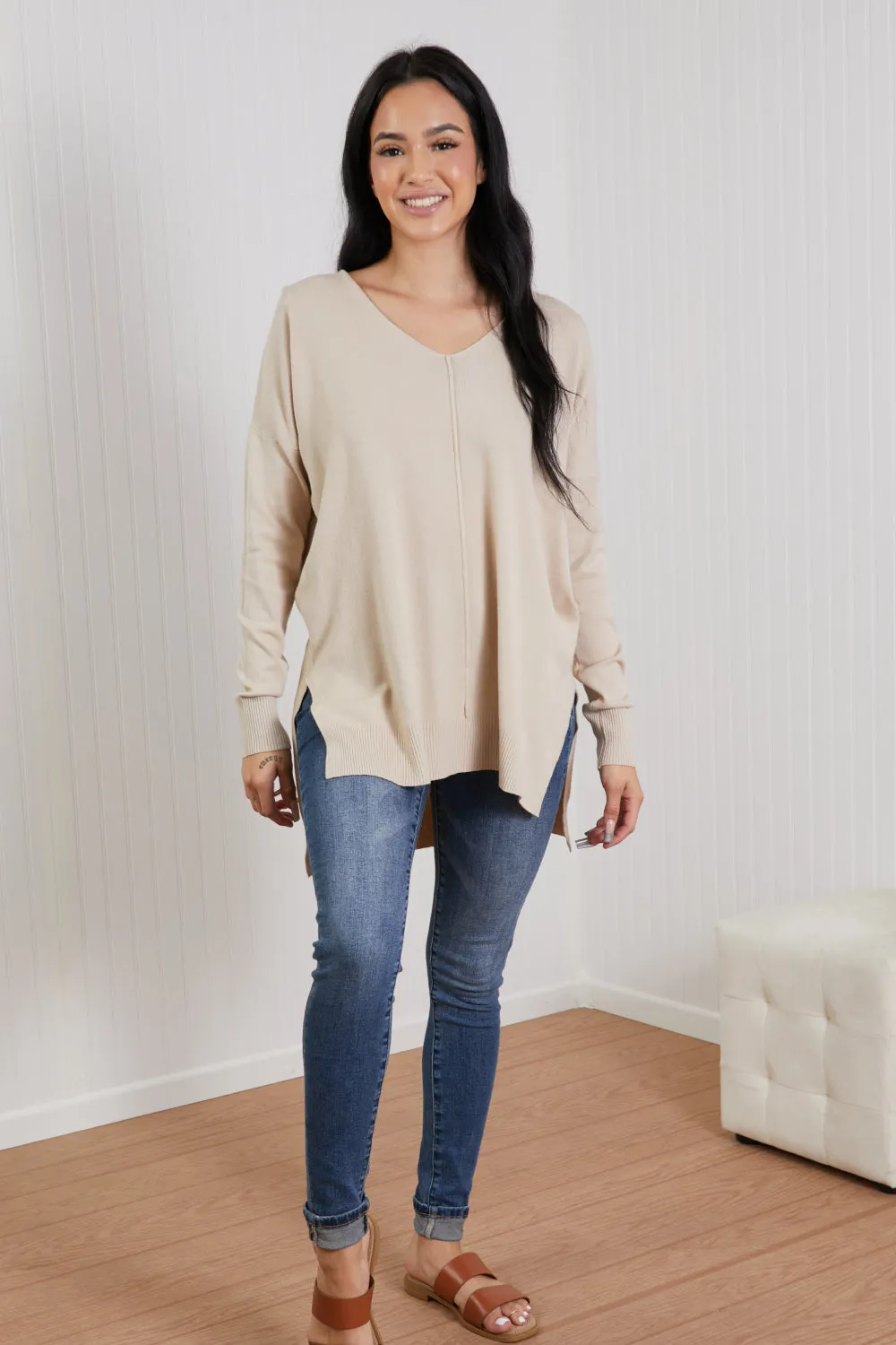 Sweater Weather Center Seam Tunic Sweater