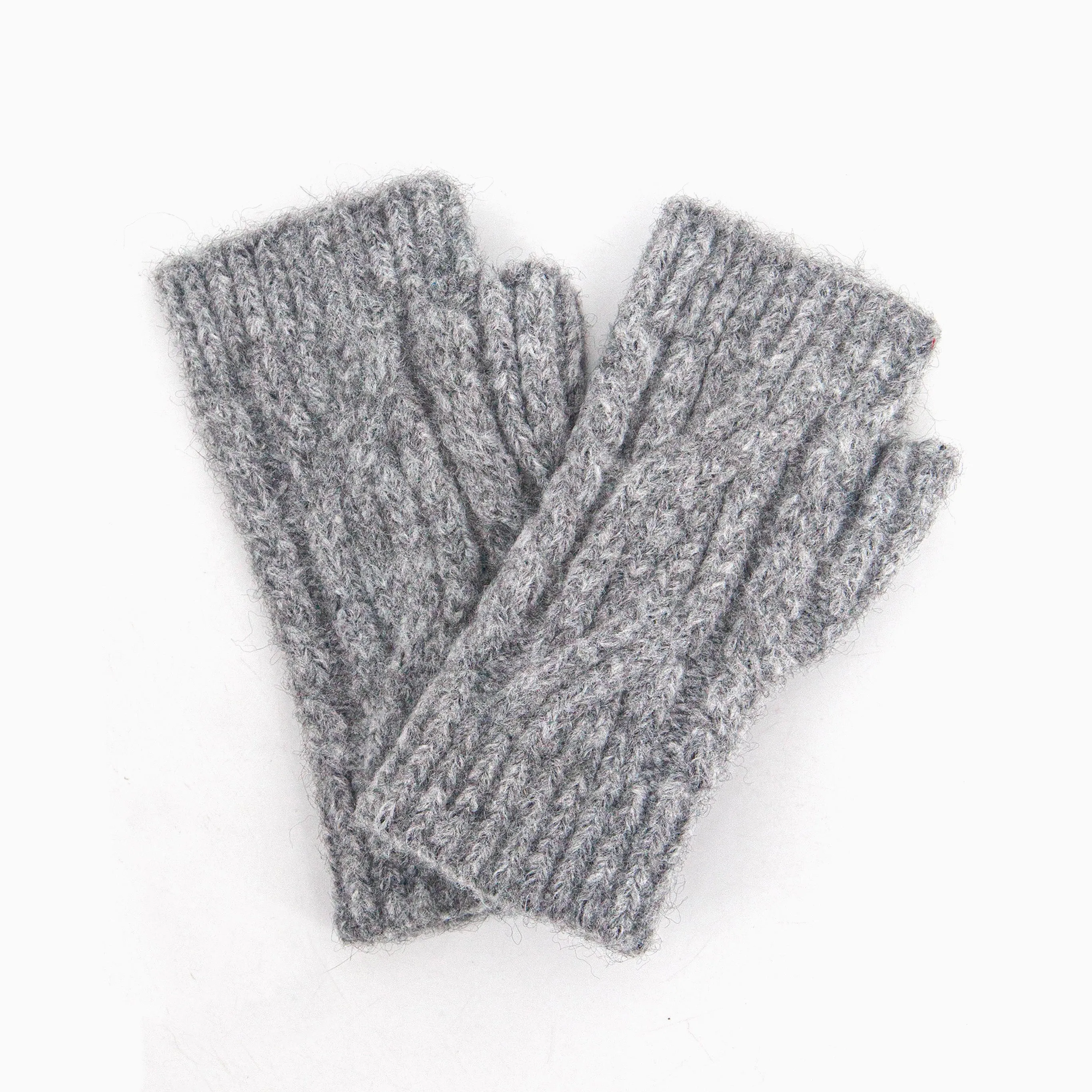 Sydney Wrist Warmers - Dark Grey, Cable Knit