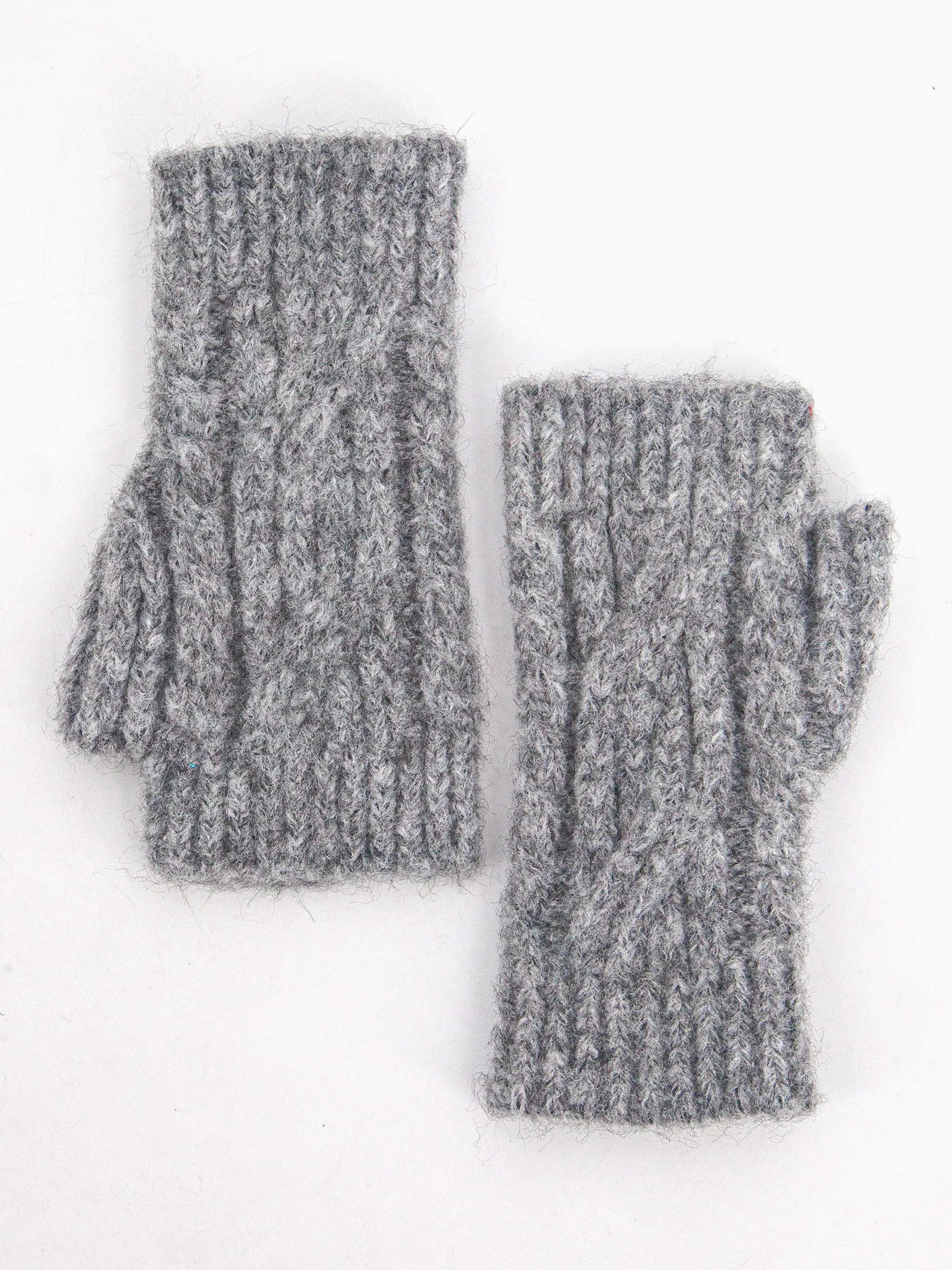 Sydney Wrist Warmers - Dark Grey, Cable Knit