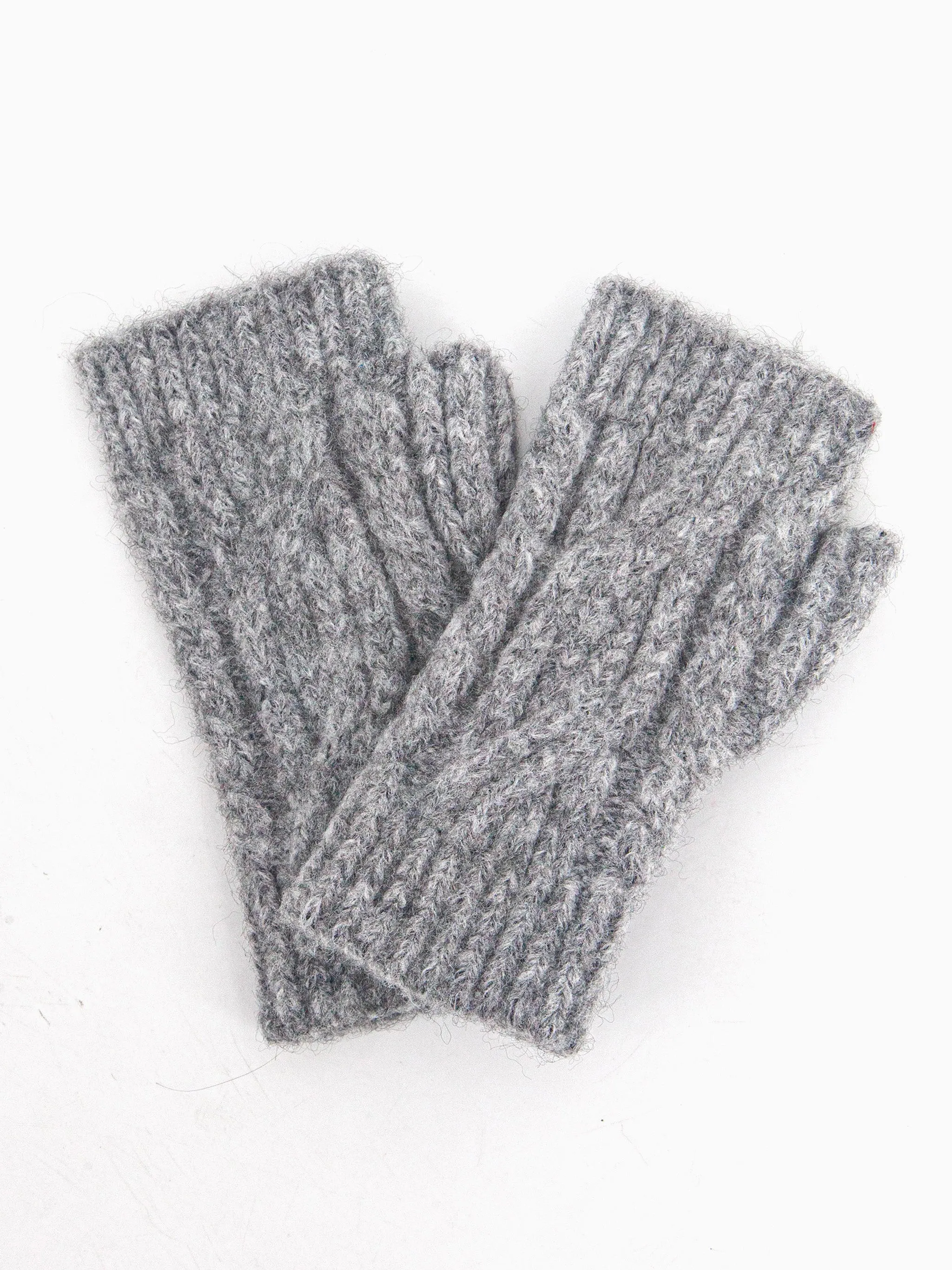 Sydney Wrist Warmers - Dark Grey, Cable Knit