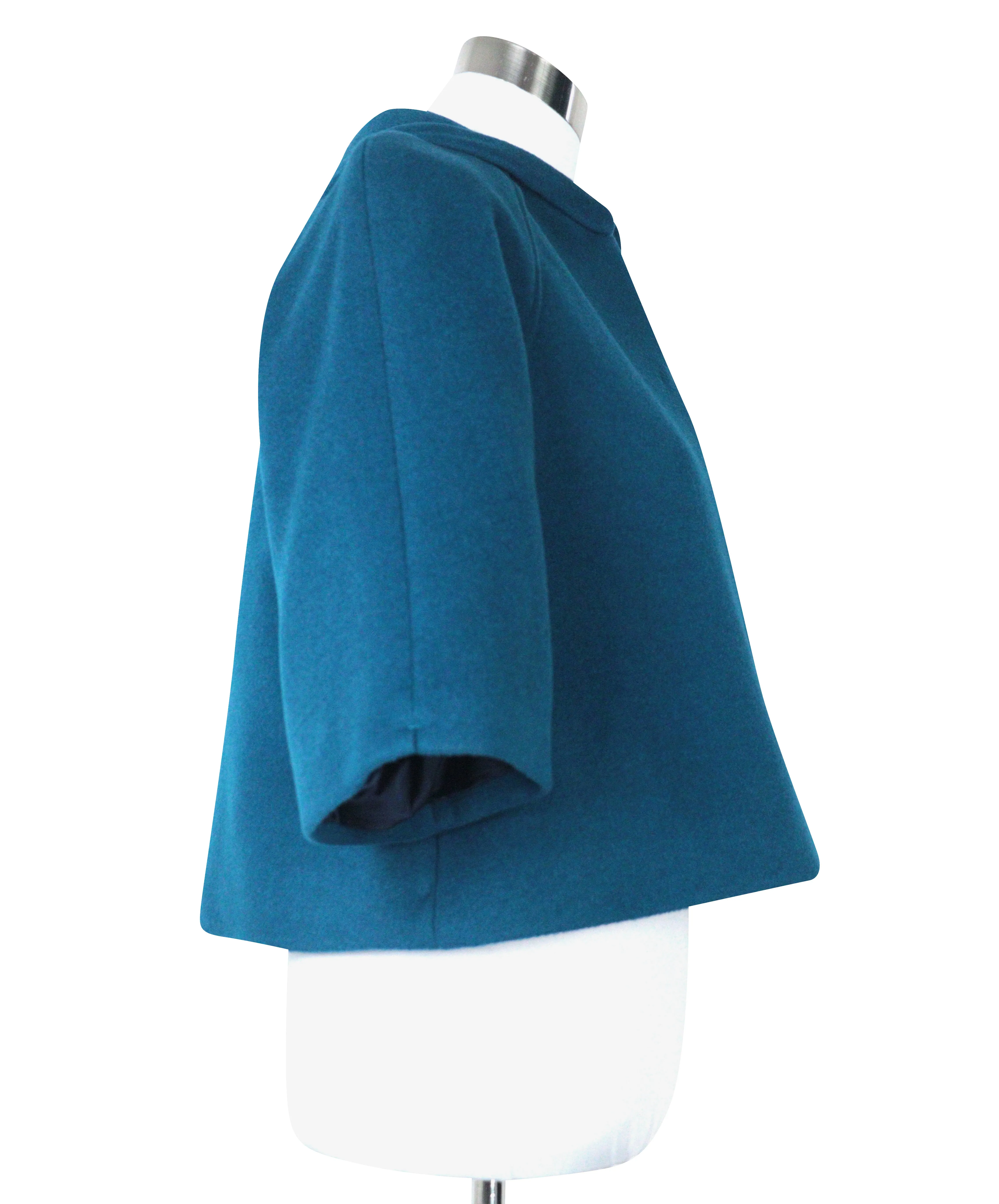 Tahari Teal Wool Jacket sz 6