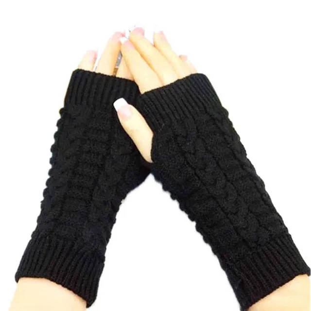 Unisex Knitted Wrist Fingerless Fashion Thick Wool Winter Gloves Arm Warmers