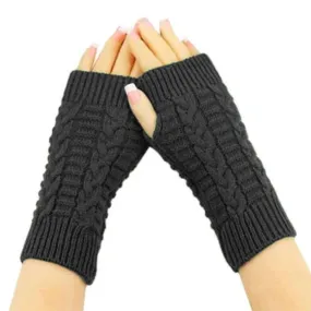 Unisex Knitted Wrist Fingerless Fashion Thick Wool Winter Gloves Arm Warmers