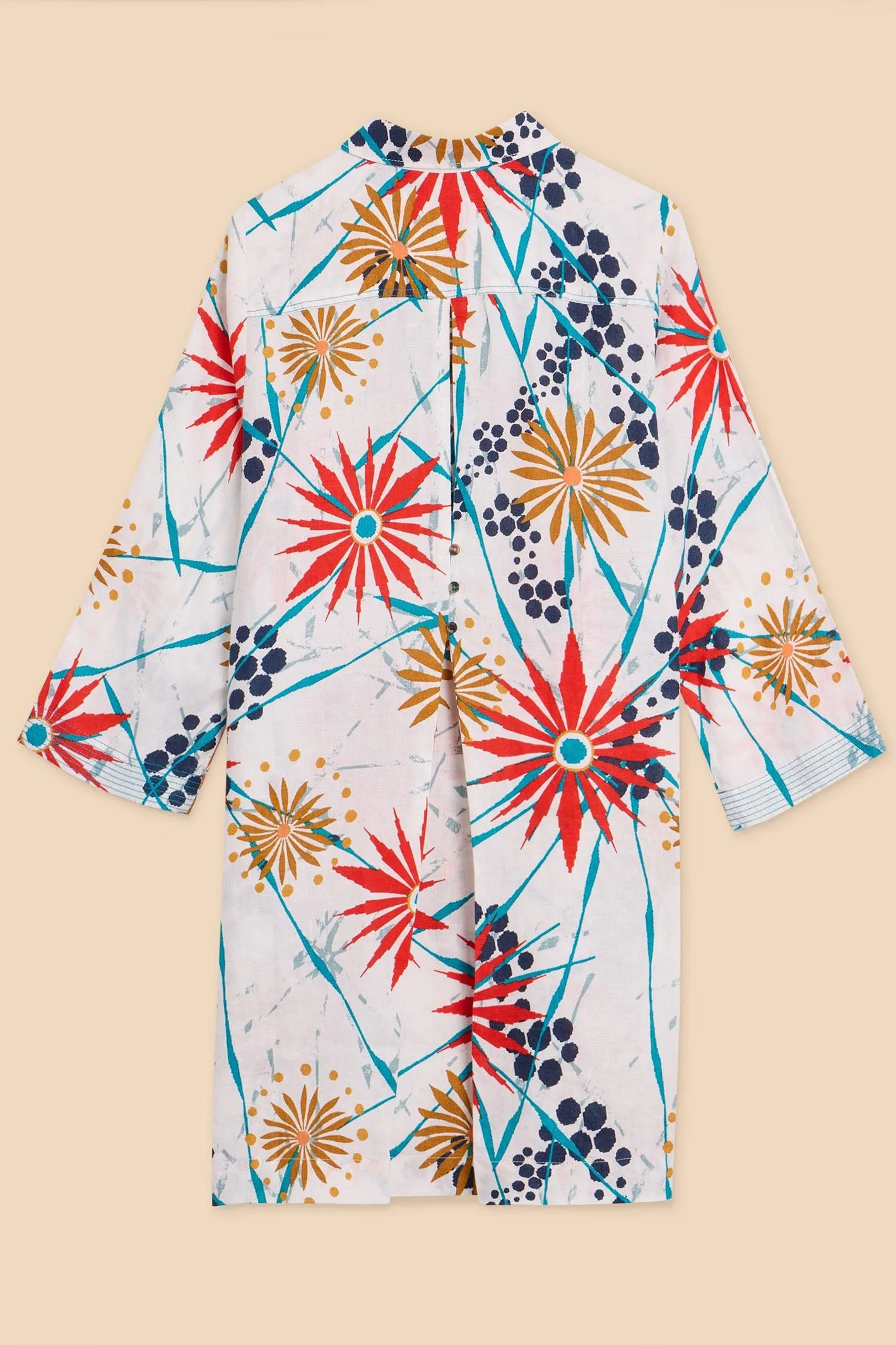 White Stuff 440691 Blaire Ivory Multicolour Linen Tunic
